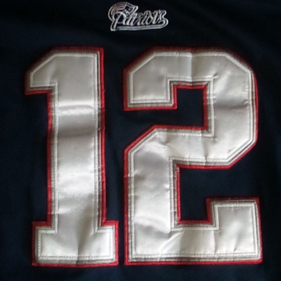 Brady 12 Patriots jersey NFL official merch XL TTS embroidered patches - Picture 5 of 9